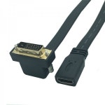 DVI-HDMI 호환 어댑터 직각 케이블, 골드 HD-DVI 24 + 1 1080P PC HDTV 프로젝터 비디오 컨버터 케이블 0.3m : 홈인더플렉스