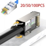 RJ45 Cat7 커넥터 20/50/100Pcs 8P8C UTP/FTP 골드 도금 네트워크 모듈 형 플러그 이더넷 케이블 Cat5e Cat6 PC 용 : 홈인더플렉스