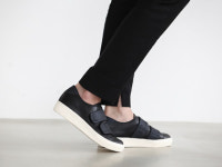 [마지앤바질리] F7087 성수동 자체공장 100% 주문 제작 맞춤 수제화 고급 양가죽 내피사용 아이보리, 블랙 벨크로 찍찍이 슬립온 스니커즈... 