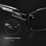 무테안경 caponi 티타늄 프레임 남자 rimless square business : 글로벌 유엠