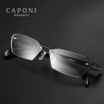 무테안경 caponi 티타늄 프레임 남자 rimless square business : 글로벌 유엠