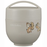 (일본) 디즈니 칩앤데일 핸들형 돈부리 카레덮밥보온통 이유식죽통 보온도시락통 (내부2단 540ML 스모키컬러) : 리빙 포인트