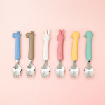 에디슨 베이비 실리콘 스포크 유아 스푼포크 토끼핑크 : 에디슨몰