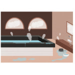 목욕탕 사우나 온천 체험배경 어린이집 유치원 포토존 현수막 제작 21번 : 키즈나래디자인