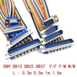 1pcs D-SUB DIDC 9 15 25 37Pin 암-암 DB9 DB15 DB25 암-수 라인 수-수 압력 케이블 유형 D 서브 : 홈인더플렉스
