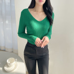 (무료배송) 루시 골지 브이넥 니트 5color : 러블리아미에