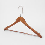 남성용 논슬립 원목 옷걸이 나무 바지걸이 상의 하의 겸용 미끄럼방지 5개 세트 밤색 : 엔터하우스