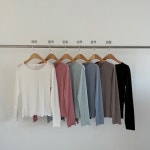 보보앤코 쫀쫀 여리핏 이너 라운드 긴팔 베이직 데일리 심플 (6color) : 보보앤코