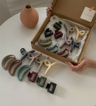 데일리 패션 헤어 집게핀 세트 컬렉션 크라프트 박스 포장 : 서나상회