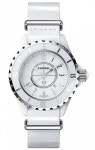 샤넬 H4656 여성 시계 J12 33MM 화이트 세라믹 레더 워치 : 글램피플