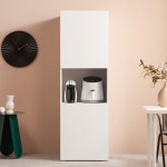 폭이깊은 미니멀 화이트 5단 주방가구 수납장600 부엌 키큰장 다이닝룸 : 자르파라