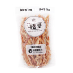 내품애 실속형 대용량간식 수제간식 숯불 치킨슬라이스, 1kg, 1개 : 개밥왕