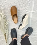 4.5cm 둥근코 가보시 통굽 블로퍼 뮬 : 아이엠니터