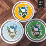 하이트진로 테라  레트로 양은 쟁반 오봉 빈티지 국산 그린 옐로우 스카이 레드샤샤 : 레드샤샤