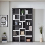 서재형 거실 인테리어용 투톤 키큰 책장(120cm 7색) 진열장 선반형 잡지 LP : 자르파라