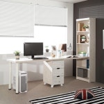 2인용 컴퓨터 공부책상 책장 서랍장 풀세트(4색) 고학년 DESK 1인 심플한 : 자르파라