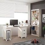 중고등학생 자녀방 컴퓨터/공부 책상+책장 세트 서류 개인 정리함 가구 H형 : 자르파라