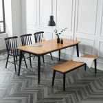 강도높은 고무나무 원목 6인용 식탁 1700 (2색) 북유럽 원룸용 좋은 레트로 : 자르파라