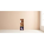 원룸 (3단 3칸) 슬림 원목 간이 선반장 400 책장형 시스템 사무용 LP 서재 : 자르파라