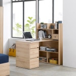 내츄럴감성 대학생 h 책상 책장 세트 (2색) 인테리어 침실 선반 책꽂이 LP : 자르파라