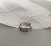 언발란스 사다리톱니 컷팅 925silver검지 오픈링 은여성반지 : 옹골진유통