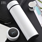 DCJ201163[엠디디지탈] MDT보온보냉 온도표시 스텐 스마트텀블러500ml 화이트 : 지후몰