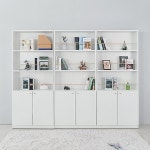 고급 북유럽 책꽂이 선반 높은 장식장 나무 수납함 거실 서재 와이드 집 공간 가로 화이트 그레이 네이비 틈새 키큰 원목 전면 키높이 오픈... 