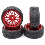 Spec T LS Wheel Offset 3 Red w/Tire 4pcs For 1/10 Touring : 하비윌