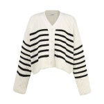 로엠 세미크랍 스트라이프 도톰 가디건 RMCKB4TRTB : 로엠금호점