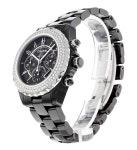 샤넬 유니섹스 시계 H1009 J12 41mm 블랙 세라믹 2Row 다이아몬드 크로노그래프 워치 : 글램피플