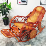 흔들의자 리클라이닝의자 천연 진등 노인 어른 뜨개질 가정용 럭셔리 등나무의자 : 바로ON