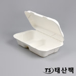 일회용도시락 펄프용기 친환경 종이 펄프 일체형 도시락 : 태산팩