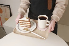 고급 가죽 카페트레이 티 테이블 사각 브런치 심플 인테리어 쟁반 홈카페 트레이 (L) : 후렌드