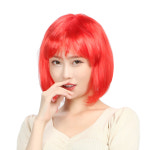 빨간색 단발 머리 가발-파티 할로윈 빨강머리 이벤트 : 도매하우스