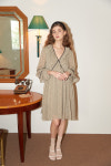Lace Point Chiffon  Green Dress : plusbeau