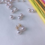 해수 아코야 진주 귀걸이 7.5mm 8.5mm 9mm : 해양진주
