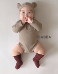 도트곰슈트 베이비 빠빠 아기가을옷 백일 촬영룩 북유럽아기옷 : 코코로니 베이비