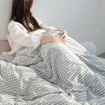 착한연구소 와플담요 150X200 대형 체크 양털 극세사 이불 대형 두꺼운 캠핑 블랭킷 : 착한연구소