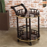 이동식 다층 트롤리 원형 핸드 카트 미용실 매장 공구 카트 고급 손잡이 수납 스탠드 선반 : 띵오바오