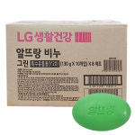 LG생활건강 알뜨랑 비누 130g x 80개 화이트 그린 옐로우 세수비누 대용량 업소용 : 수민마트