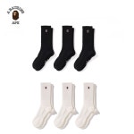 베이프 에이프헤드 원포인트 양말 3팩 APE HEAD ONE POINT SOCKS 3 PAIRS : 에비뉴도쿄