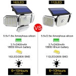 태양 광 조명 야외 182112 led 벽 램프 조정 가능한 헤드 보안 led 홍수 조명 ip65 방수 3 작업 모드 : 나래온