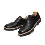 맨즈노바 남성수제화 MB1202 캐주얼 세미정장 구두 이태리 비브람솔 더비슈즈 블랙 : 맨즈노바