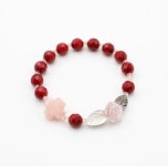 [핸드메이드] 천연 홍산호 진주자개장미 묵주팔찌 8mm : 엘로사리움 성물