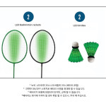 LED 배드민턴 라켓 세트 야간 야외 성인 스포츠 배드민턴채 셔틀콕 세트 : 고고갈래