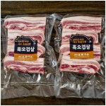 [냉장]30숙성 제주 흑돼지 오겹살 500g [구이용 숯불용 수육용] : 숙성 제주흑돼지. 생돈우리