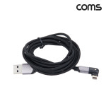 컴스몰 IOS 8Pin 케이블 2M, 180도 회전, 꺾임 케이블 일반충전 및 데이터 전송, USB 2.0 A to iOS 8핀 JA005  : 컴스몰