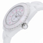 샤넬 H6755 여성 J12 핑크 블러쉬 33MM 화이트 세라믹과 스틸 워치 한정판 : 글램피플