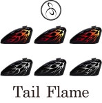 스믈크루 피넛탱크 오토바이 불꽃데칼 2 TAIL FLAME : 스믈크루