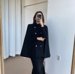 하이넥 울 케이프 자켓- 2col : 바이더린 bytherin